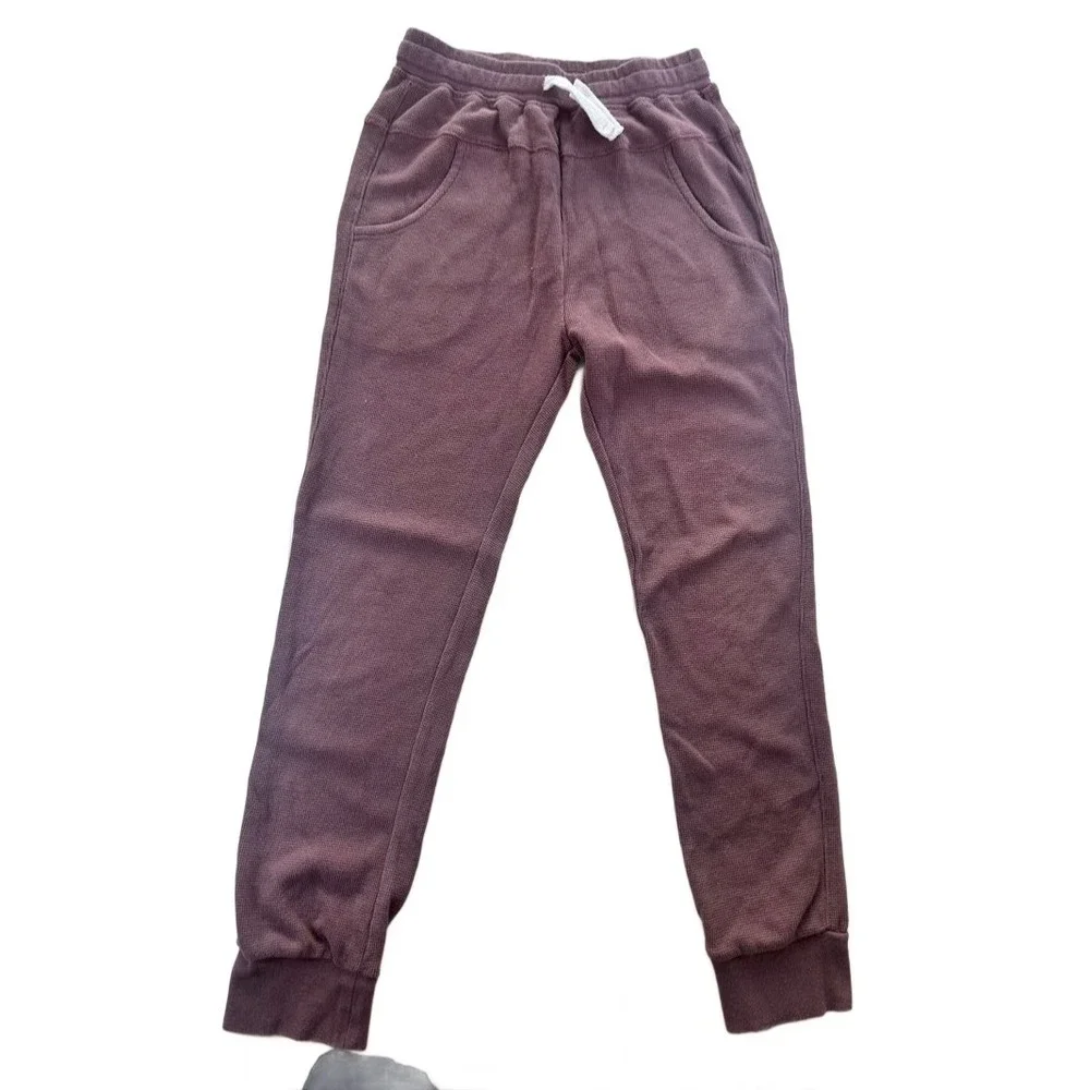 Little Bipsy Waffle Knit Set Kids 10 Plum Thermal Pocket Tee Joggers  Loungewear